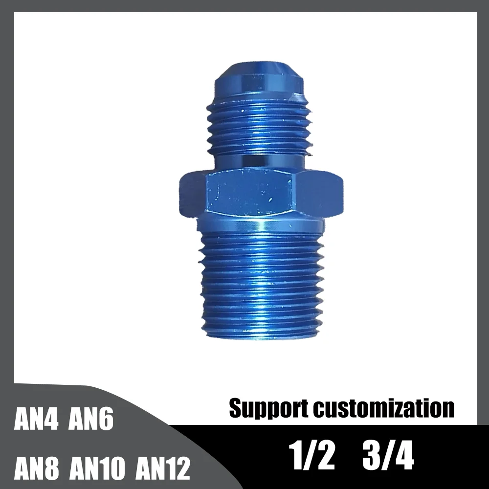 

AN4 AN6 AN8 AN10 AN12 1/2NPT 3/4NPT ﻿Aluminum Straight Fuel Hose Adapter Pipe Thread Fitting Can be customized