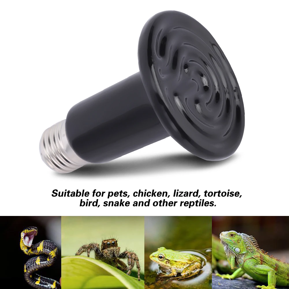 E27 Reptile Animal Ceramic Heating Lamp Infrared Pet Heat Light Lamp Crawling And Amphibian Supplies 220v-240V 100W