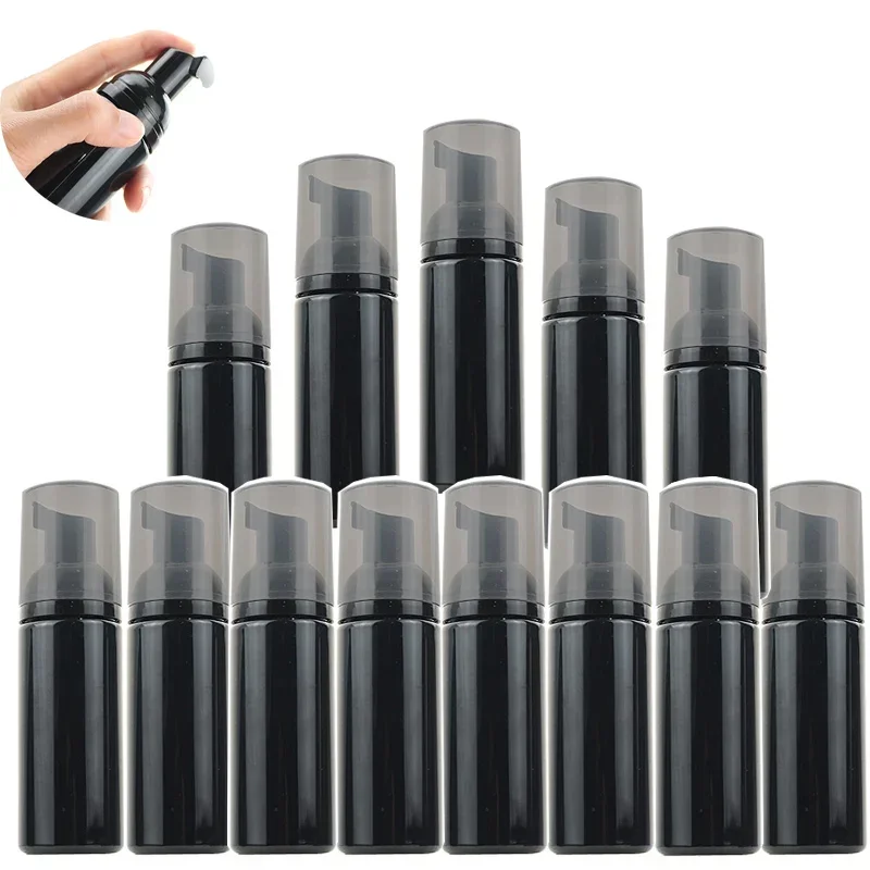 8/10/20pcs 50ml Black Plastic Foam Pump Bottle Refillable Empty Cosmetic Container for Cleanser Soap Shampoo Foaming Bottles