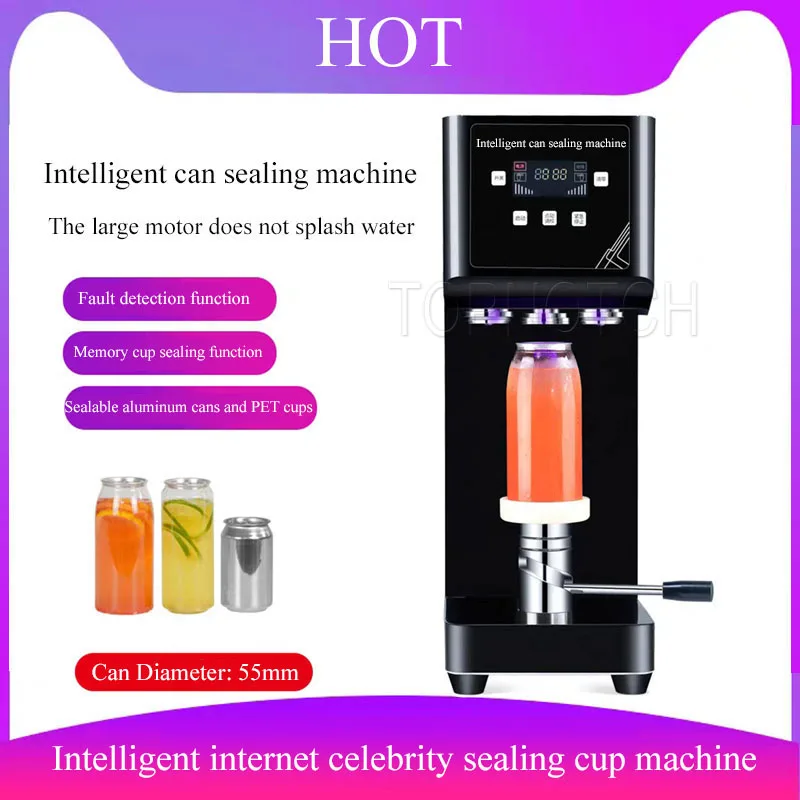 Commercial Automatic Intelligent Tin Can Sealing Machine Soda Sealer Cup Body Rotation Aluminum Beer Bottles Pet Jar Seamers