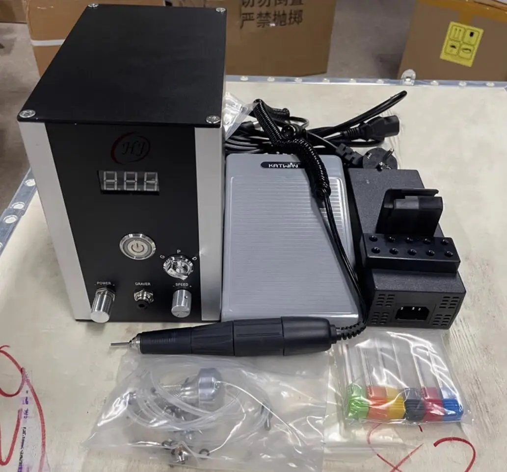 

New Type No Need Air Compressor Art Engraving Machine High Speed Graver Grinding Machine with one rotary polishing handpiece