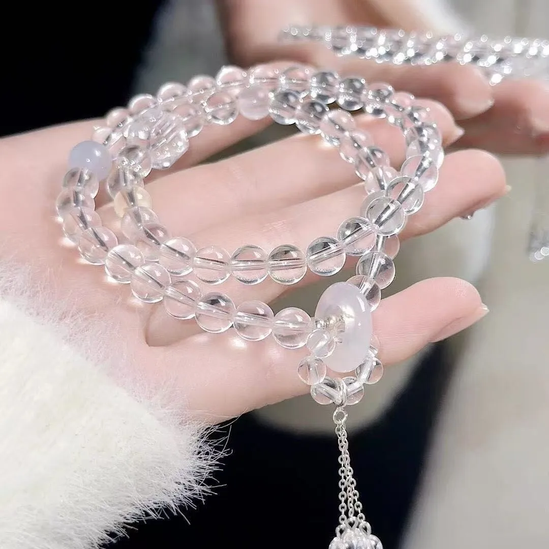 

Natural White Crystal Bracelet, Women's Fashion Lucky Bracelet, Ethnic Style