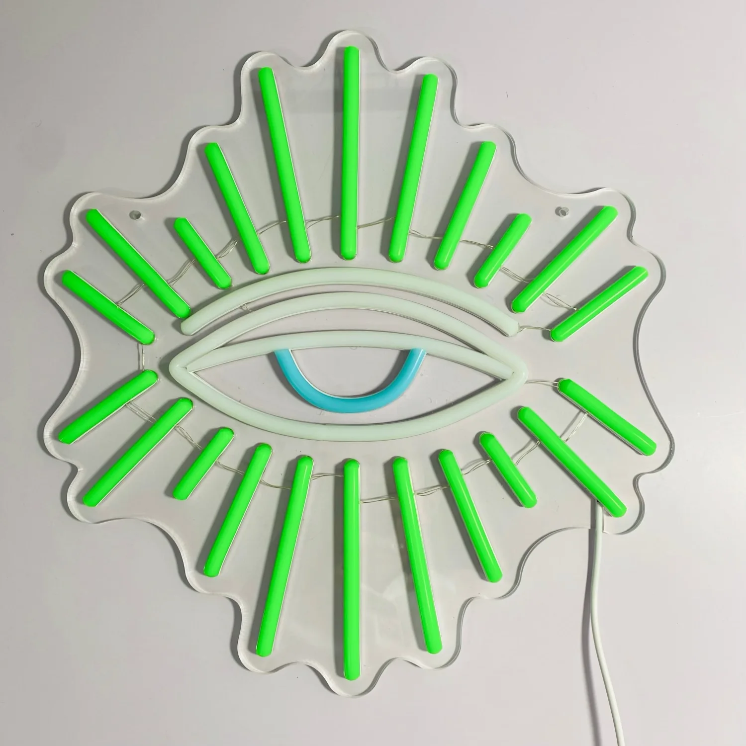 Neón de ojos malvados para decoración de pared, atenuación LED verde, ojo gótico, sala de juegos, dormitorio, cueva de hombres, habitación de niños,