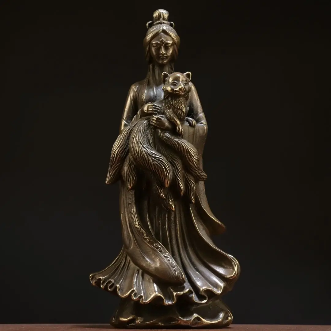 Nine-tailed fox fairy goddess beauty woman Statue Sculpture Figurines Home Garden Decoration Statues For House