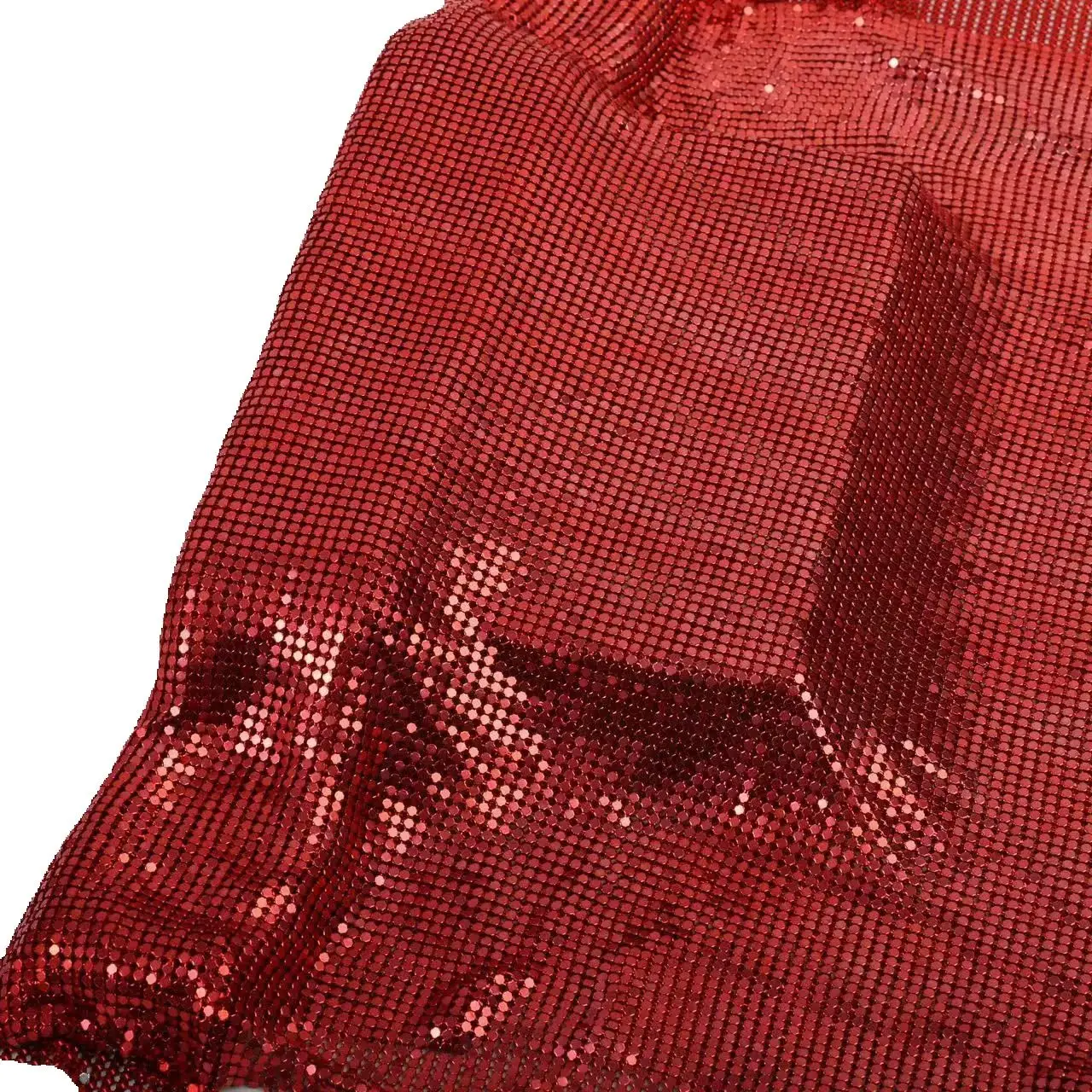 Stunning Red Sparkle Sequin Fabric  Shiny Aluminum Mesh for Creating Statement Party Dresses  Costumes