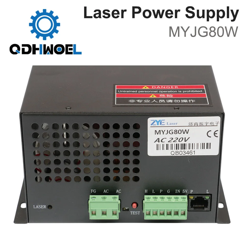 ZYE 80W  MYJG80W Co2 Laser Power Supply Metal Box Source For Glass Tube Laser Engraving Cutting Machine