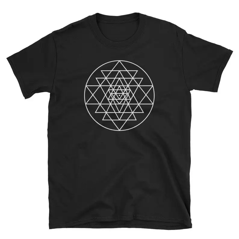 Sri Yantra Ancient Metaphysical Spiritual T-Shirt Adult Regular Fit O-Necked Tees Cotton Men's Printed Tops