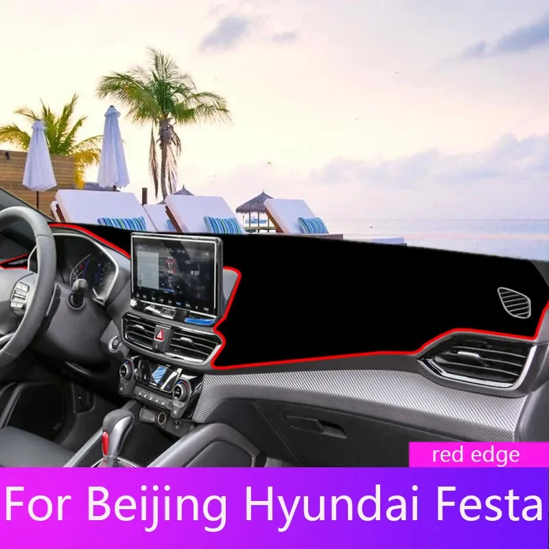 For Beijing Hyundai Festa Central Control Instrument Panel Light-proof Pad Sun Protection Pad Sun Protection Pad Car Accessories