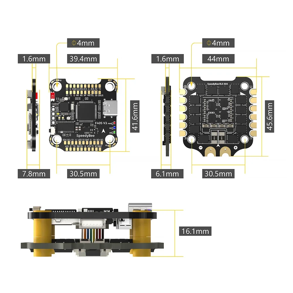 SpeedyBee F405 V3 BLS 50A BMI270 30x30 FC/ESC Stack 4IN1 ESC Drone toy accessories