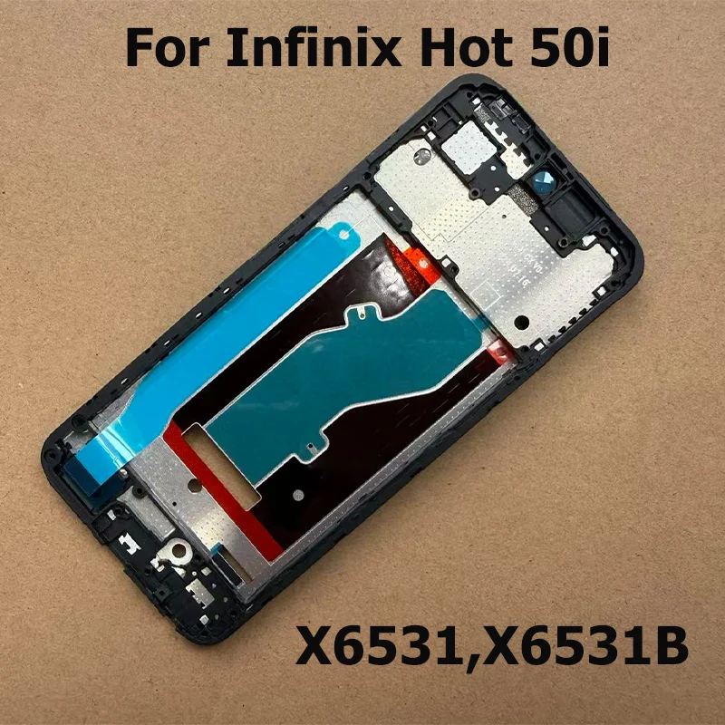 For Infinix Hot 50 50i Pro 4G 5G Middle Frame Front LCD Bezel Faceplate Housing Chassis Repair Parts X6881 X6720 X6882 X6531