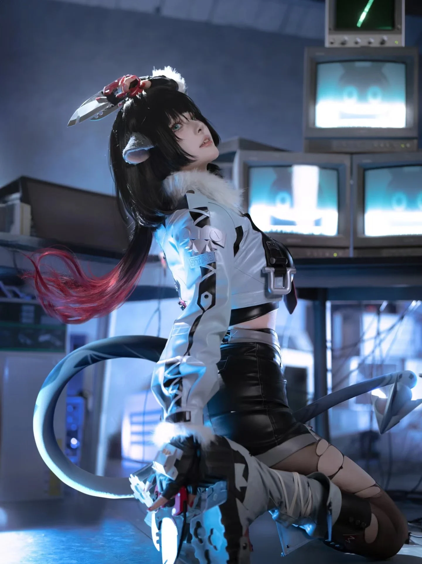 Jane Doe-Disfraz de Cosplay, juego Zenless Zone Zero, disfraz Sexy para mujer, ratones de Halloween, cola de Jane Doe de talla grande