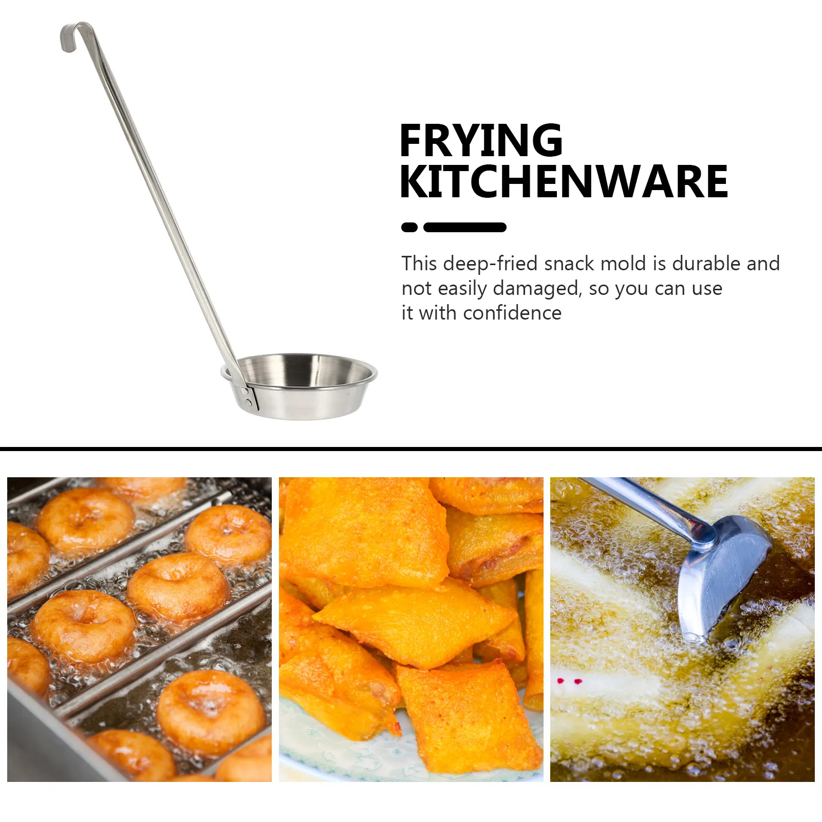 1Pcs Stainless Steel Oil Dumpling Mold Radish Cake Shrimp Cake Frying Mold Heavy Duty Rust Proof Kitchen Cooking Utensil Home