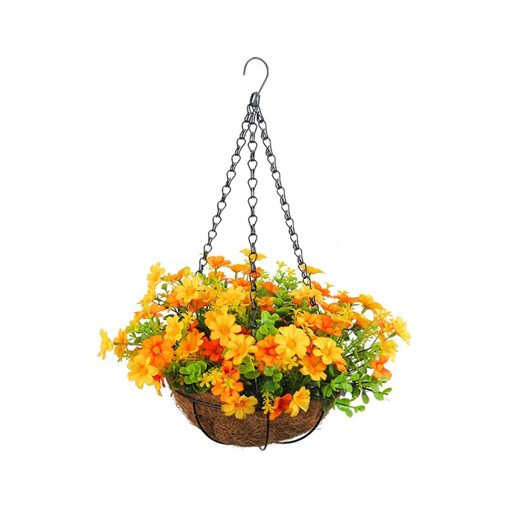 Elegant Iron Hanging Basin Decoration Timeless Beauty Faux Flowers And Plants Hanging Baskets Artificial Flowers