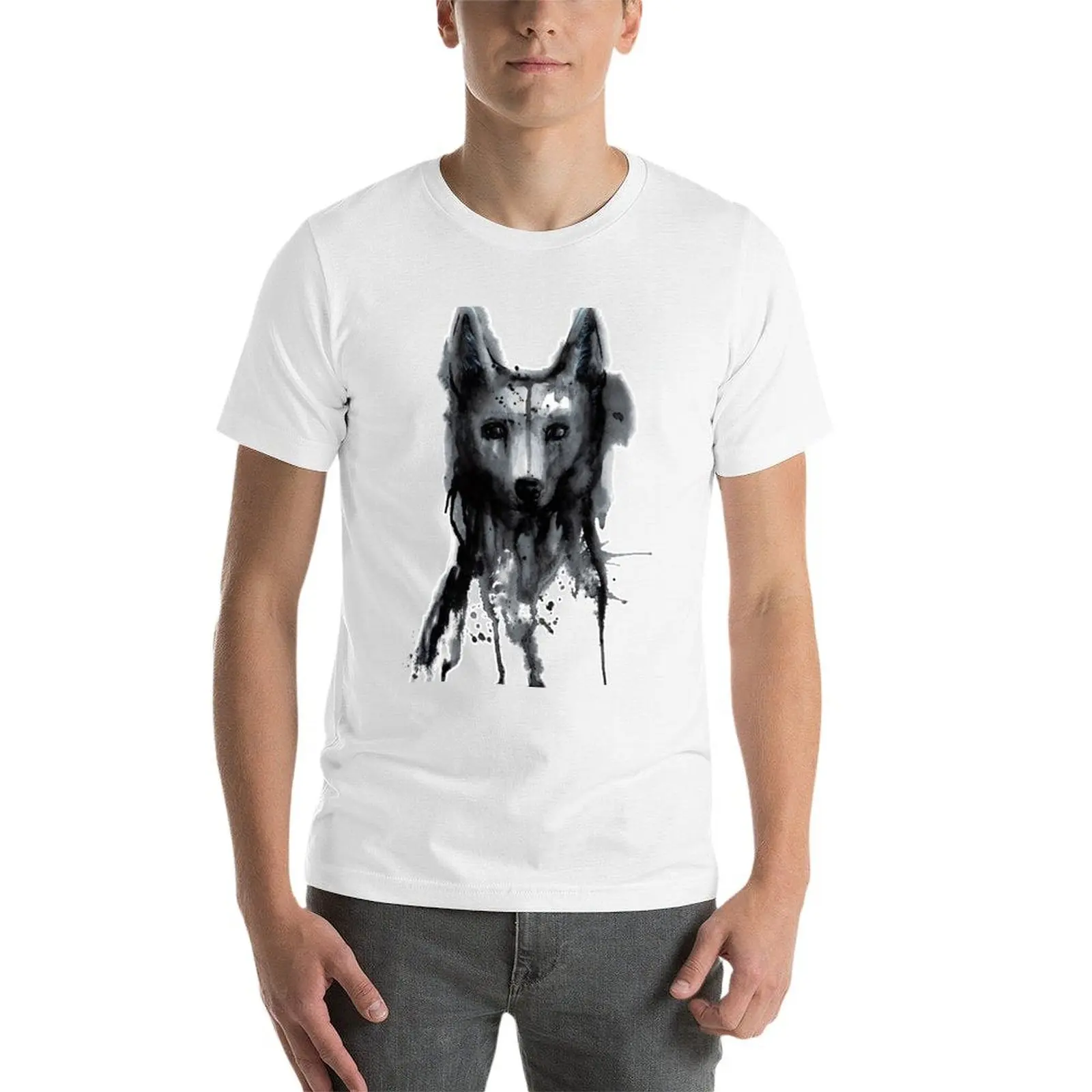 قميص الكسوف القطني المخصص (بدون اسم تي شيرت الذئب) تي شيرت الرجل الظل