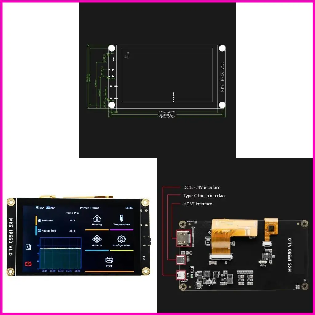 

800x480 5inch LCD Screen for MKS IPS50 Display Screen TFT Display MKS SKIPR