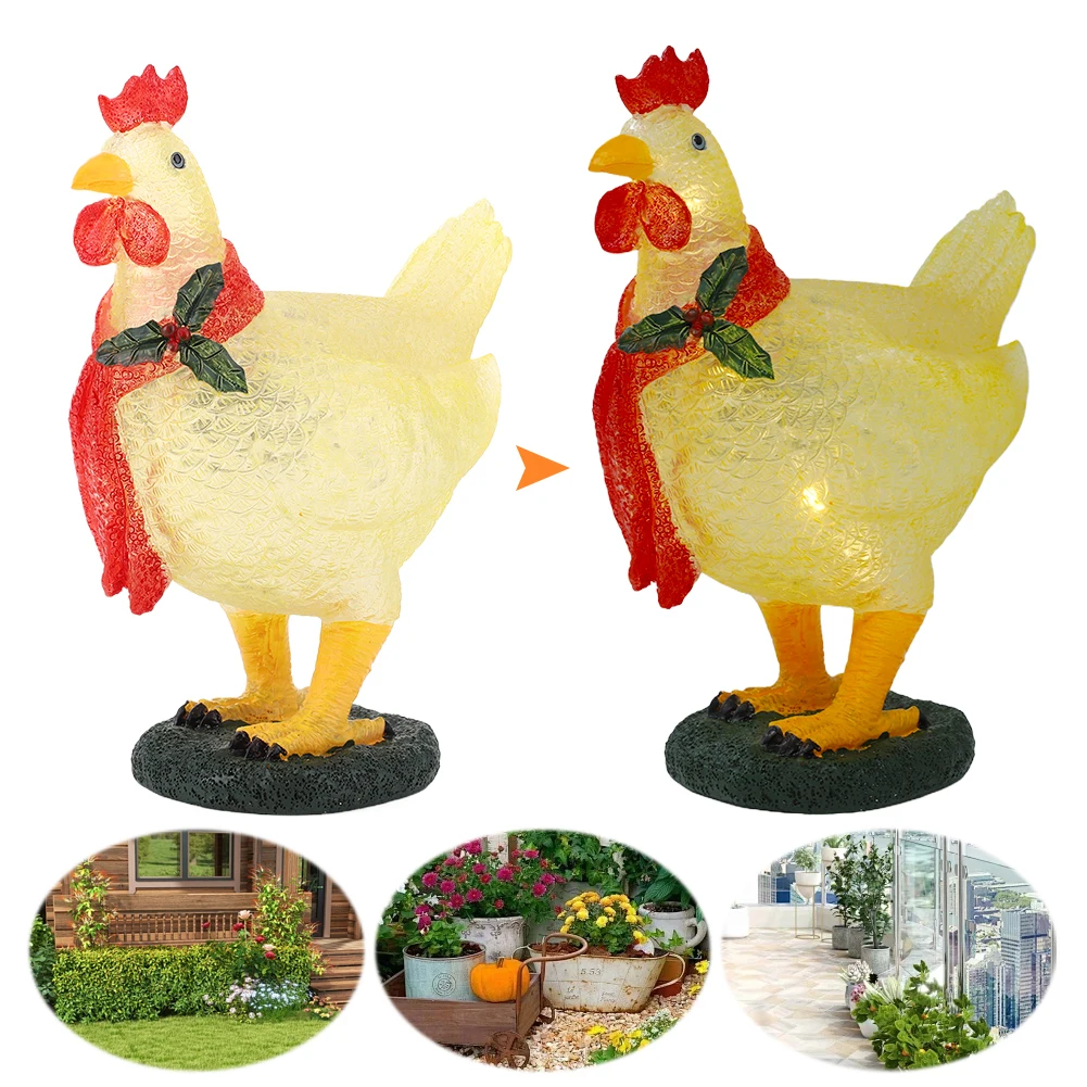 

Solar Outside Garden LED Light Waterproof Solar Rooster Light Solar 3D Chicken Garden Lamp for Outdoor Patio Yard Art Decoration