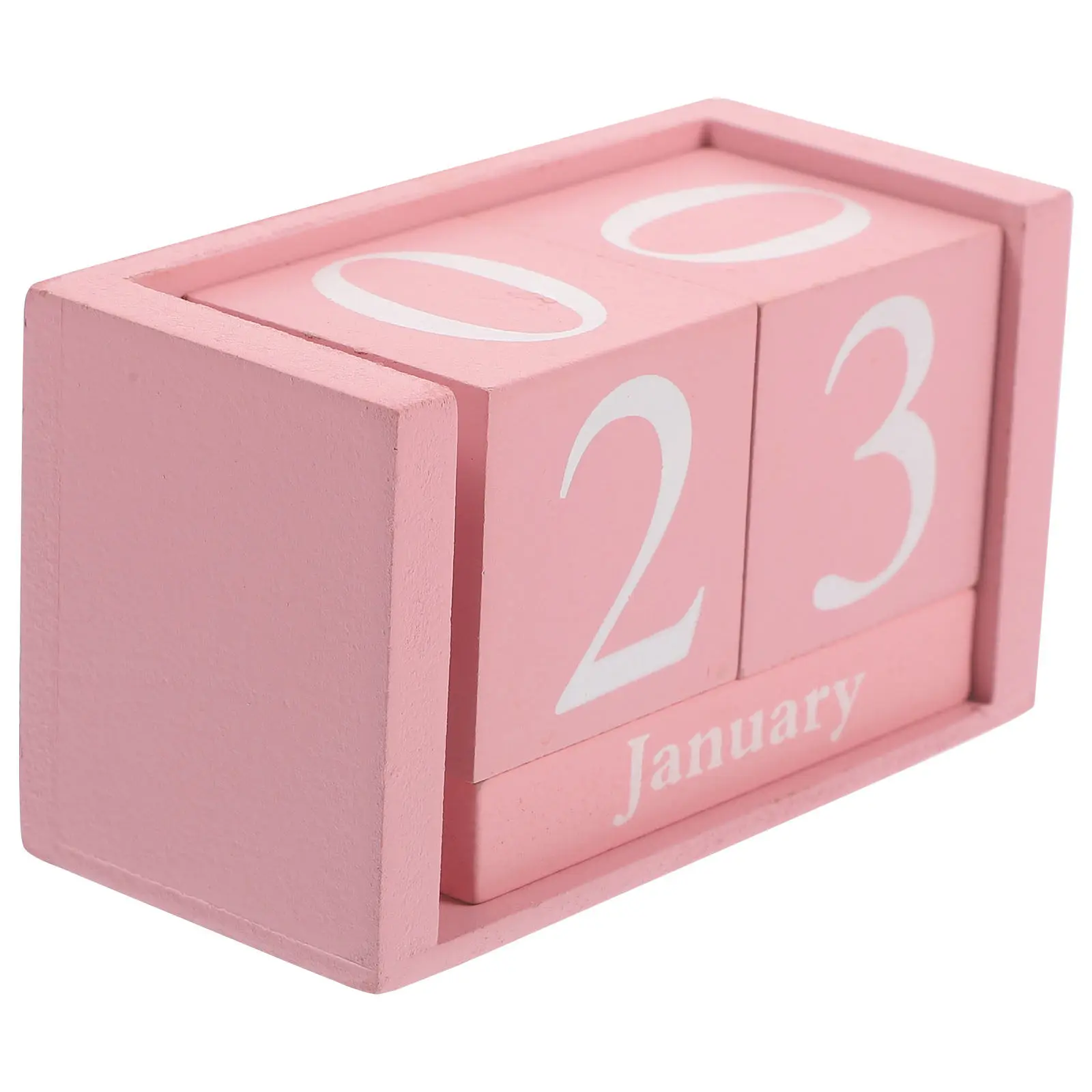 

Wooden Perpetual Calendar Pink Blocks Manual Date Month Display Classic Desk Decoration for Home Office Perpetual Calendar
