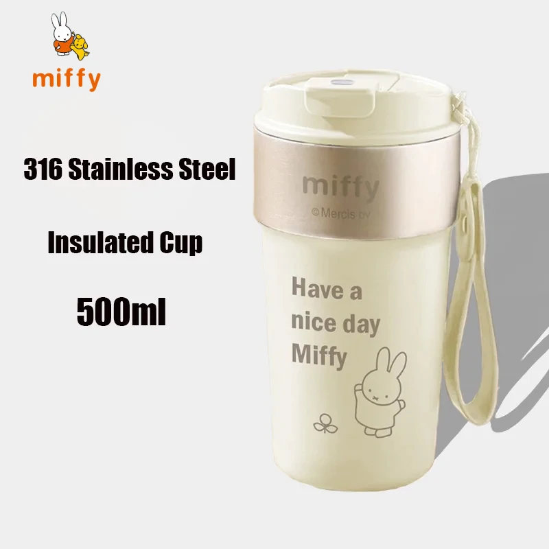 

Originality Miffy Insulated Cup 316 Stainless Steel Portable Large Capacity High-quality Coffee Insulated Straw Cup Girls Gifts