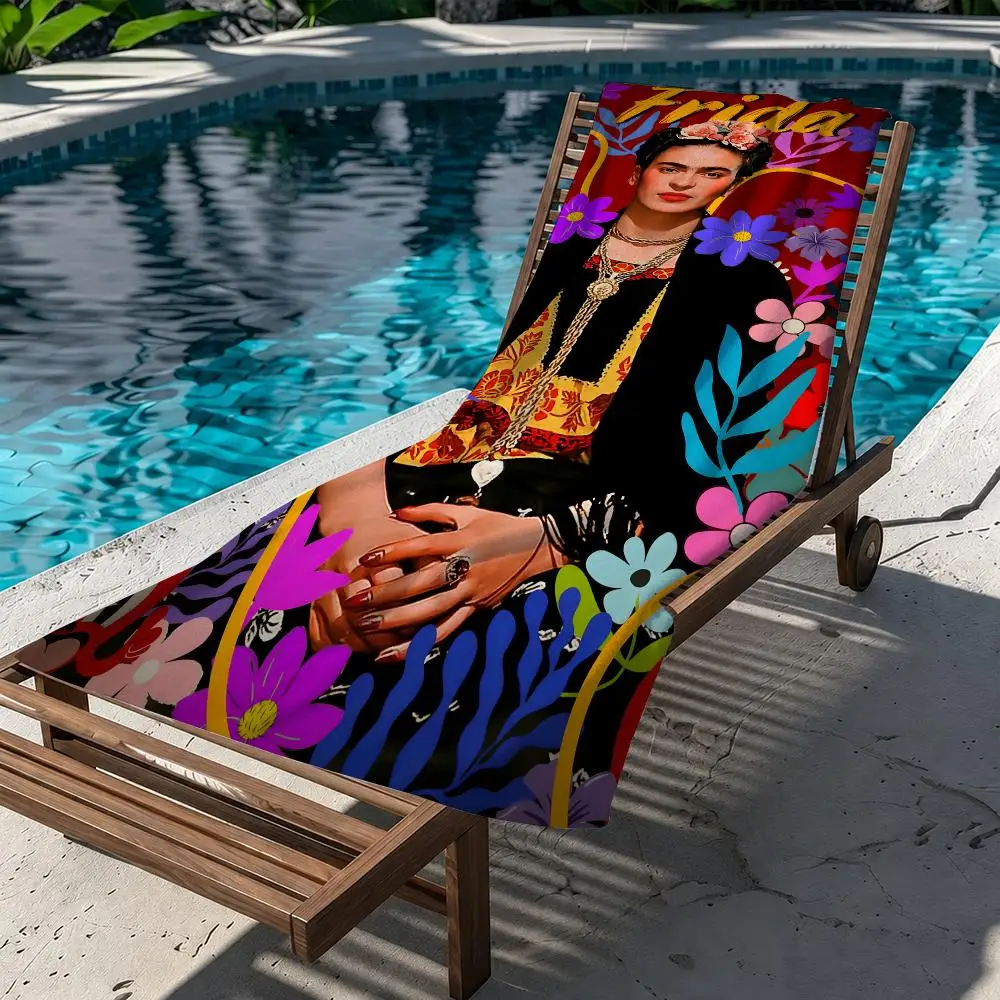 F-Frida K-Kahlo Floral Art Towel Beach Towel Quick Dry Absorbent Bath Towel For Swimming Gym Camping Outdoor Sunbathing