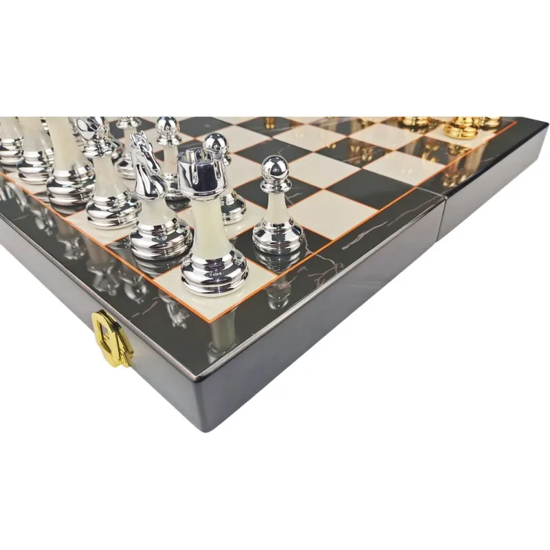 منتج جديد تصميم جديد جودة عالية حار بيع المعادن والرخام رقعة الشطرنج مجموعة شطرنج الرخام عالية الجودة #6