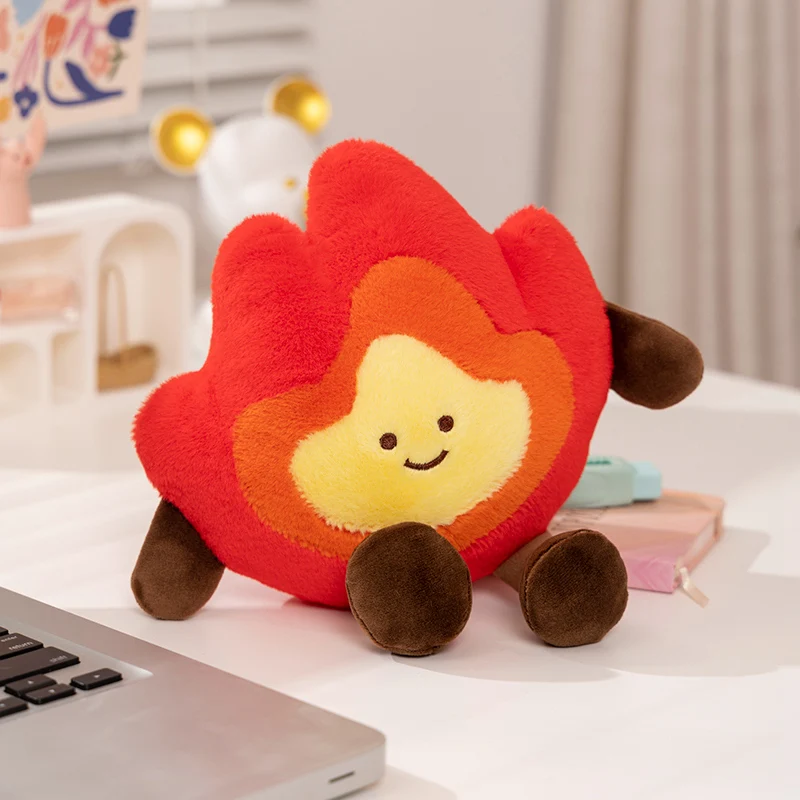 Schattige Kleine Vuurman Knuffels Cartoon Anime Gevulde Poppen Kawaii Room Decor Speelgoed Hobby Collectie Kinderen Verjaardag Kerstcadeaus