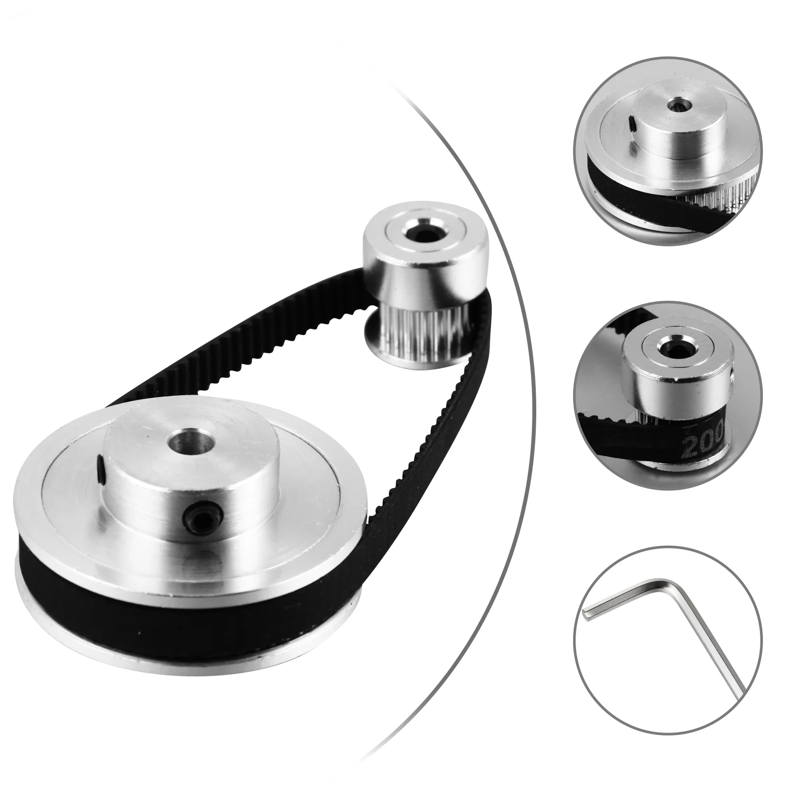 

Tools Synchronous Wheel Belts Mechanical Round Group Silver Aluminum Variable Speeds Pulley