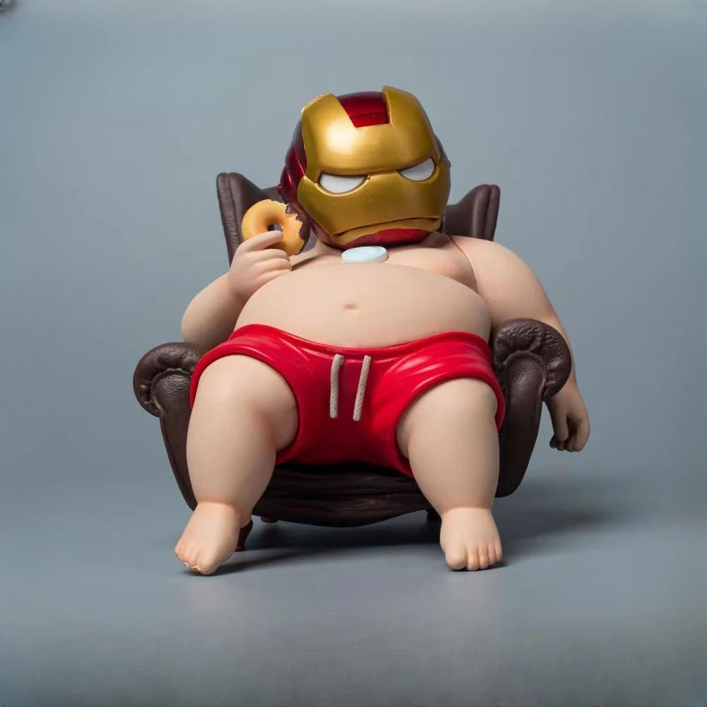 Action Figure The Avengers Iron Man Fat Boy Figure 12cm Cute Anime Action Collection Desktop bedroom Car Ornaments Children Toys