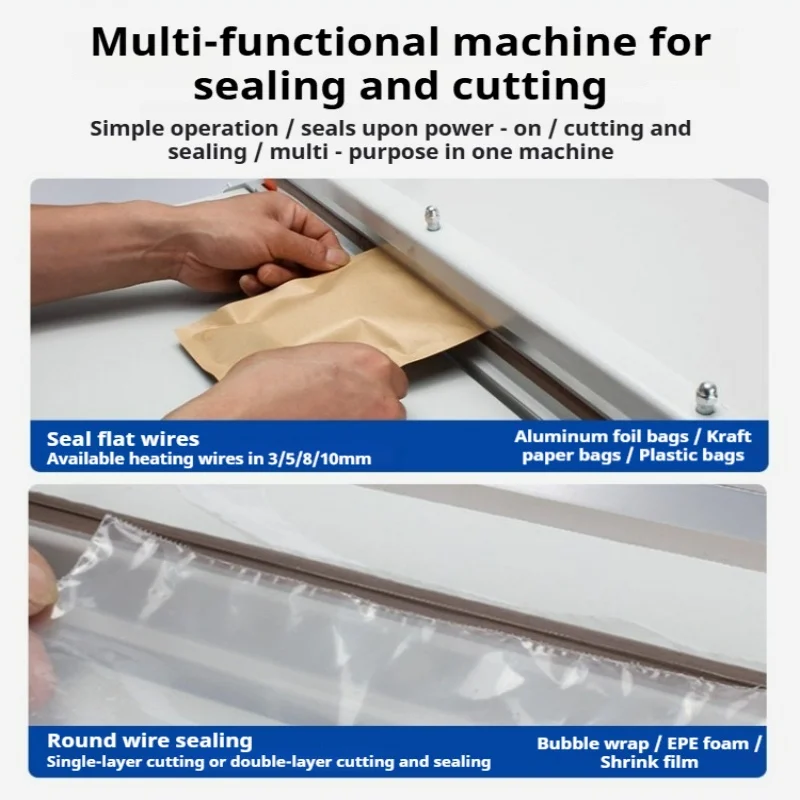 Electric Air Cooling Heat Sealer Digital Control Plastic Bag Sealing Machine for PE Aluminum Foil Food Packaging Bags