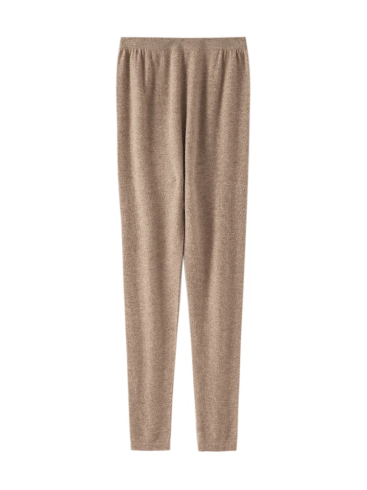 High Quality Women's 100% Cashmere Legging Basic Soft elastic Pants Autumn Winter  Knitted Legging Trousers Warm Bottom Pants