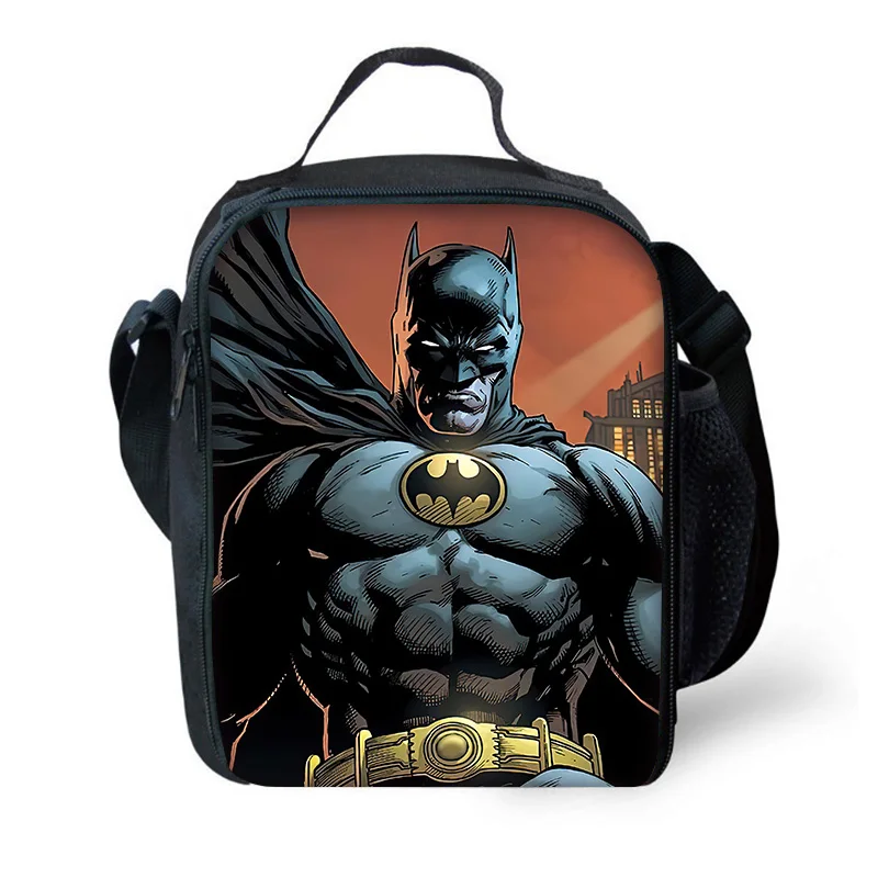 Cartoon Super Hero B-Batman Child Insulated Large Capacity Bag Boy Girl Student Outdoor Picnic Resuable Thermal Cooler Lunch Box