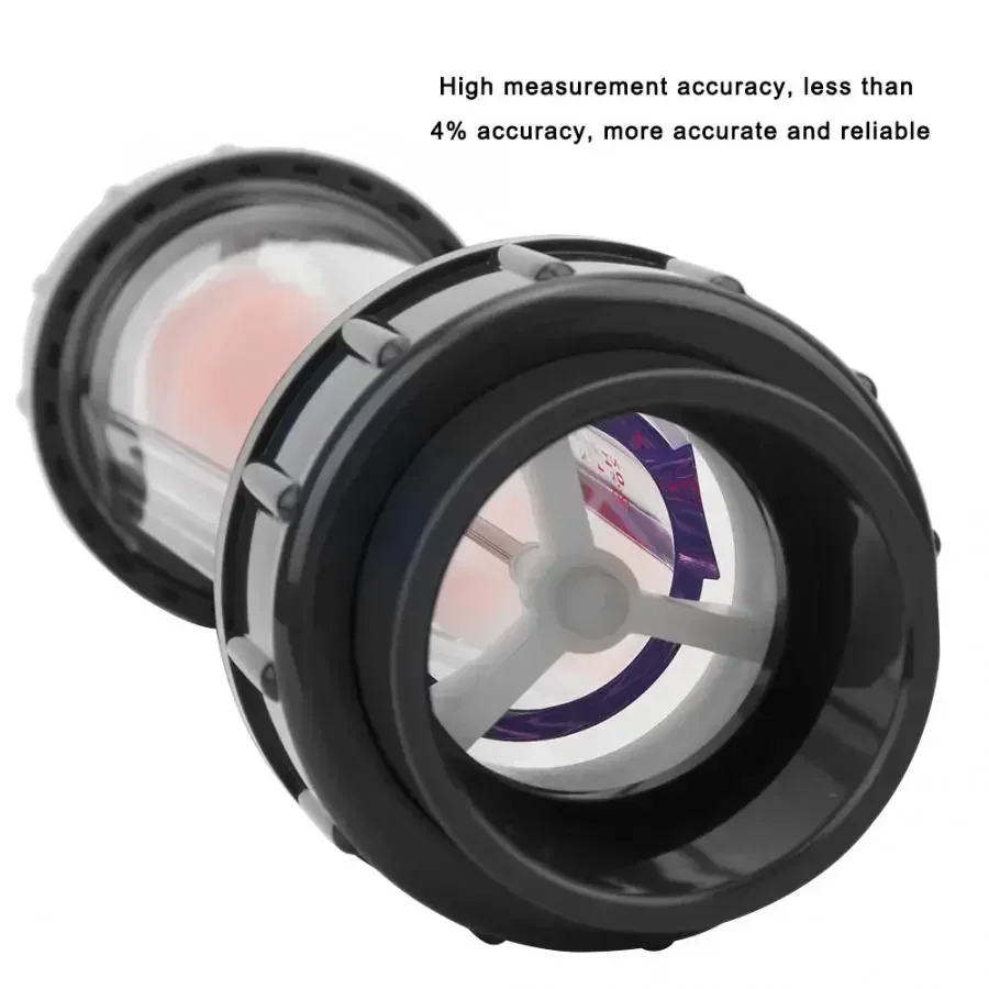 1PCS LZS-50 (D) Water Meter Plastic Tube Type Liquid Flowmeter High Accuracy Indicator Counter 1-10m³/H Range