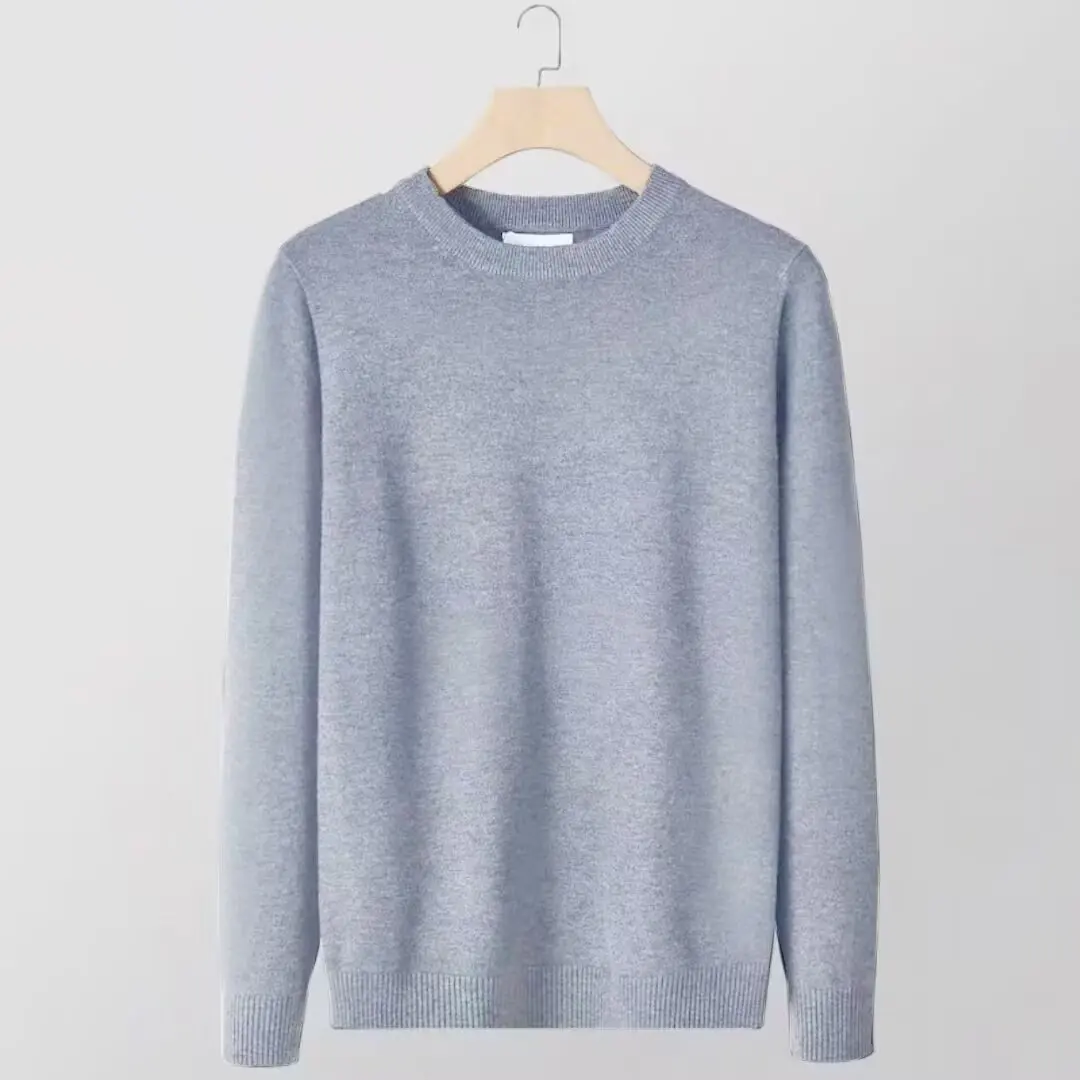 سترة رجالية برقبة دائرية بلون سادة وطبقة داخلية سترة جديدة لخريف 2025 سترة علوية دافئة تريكو اختيار متعدد الألوان