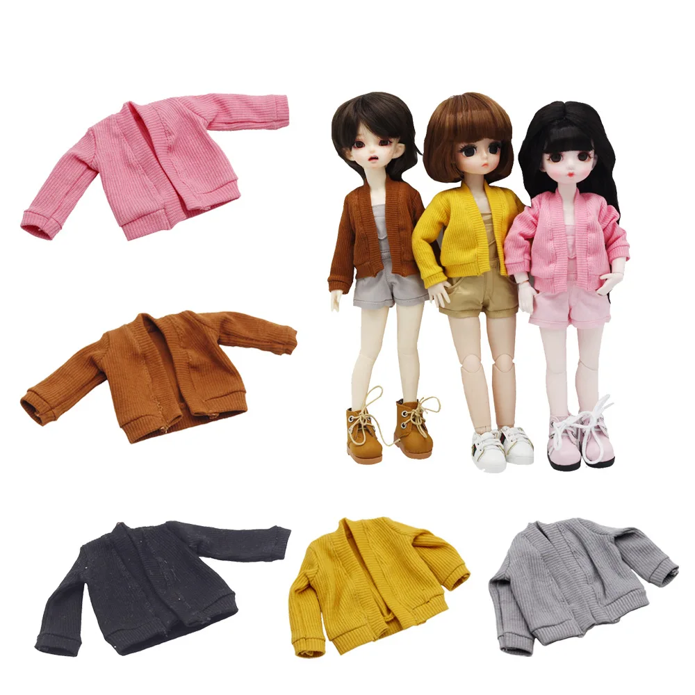 Fashion 1/6 Bjd Doll Clothing BJD Knitting Cardigan Jacket Solid Color Coat for For SD YOSD 30cm Dolls Accessories Clothes Toys