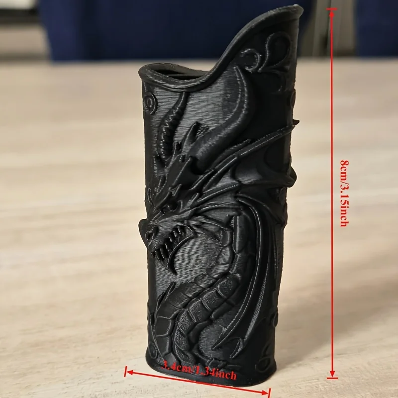 Gothic Embossed Dragon Lighter Case 3D Printed Relief Dragon Lighter Sleeve Lighter Ornament Protective Cover Pocket Decor Gifts view 4