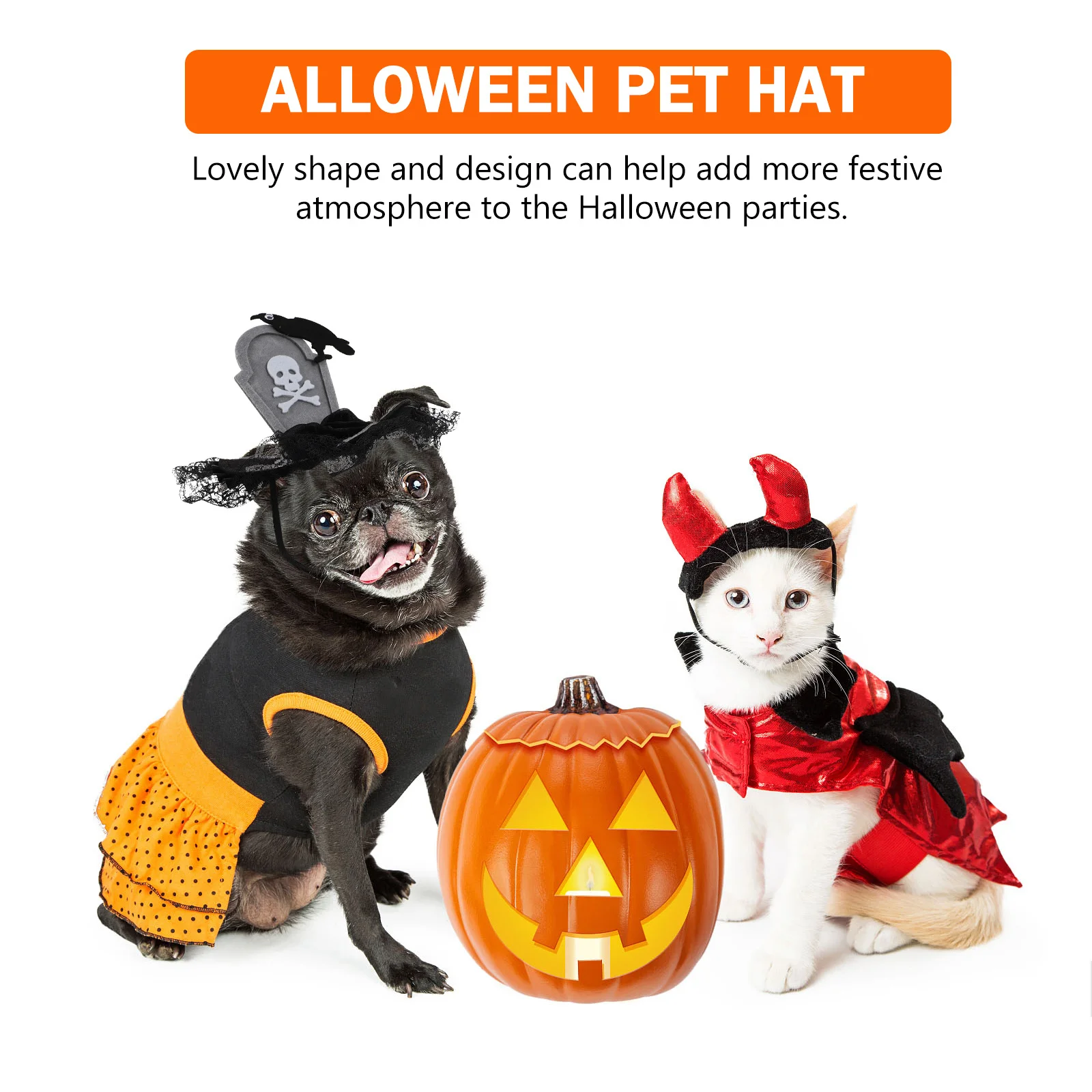 

1Pcs Halloween Dog Cat Hat Adorable Festival Pet Costume Accessory Decorative Elastic Band Party Halloween Pet Hat