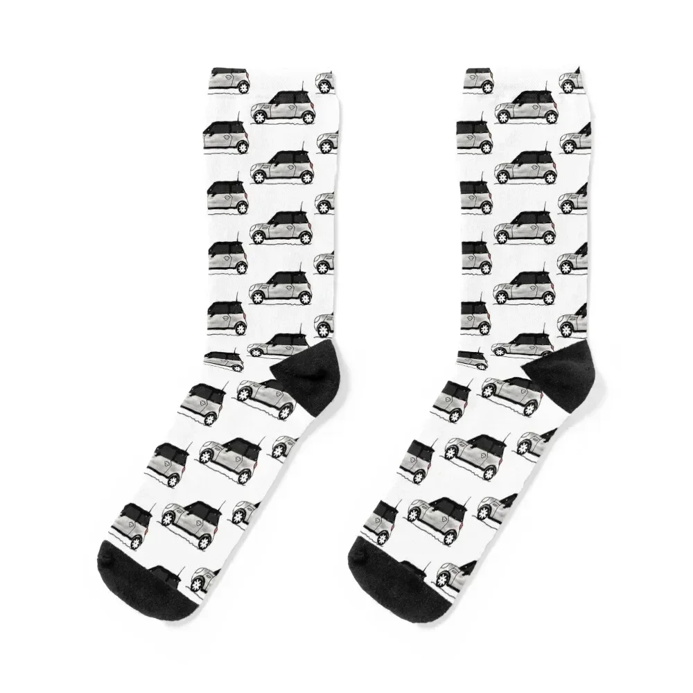 MINI 2-Door Hardtop - Pepper White Socks christmas stocking halloween Socks Man Women's