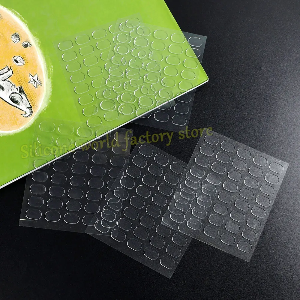 Silicone World 200PCS Double-Sided Adhesive Transparent Seamless Glue Pads Sticker for Blind Box Landscape Doll Foot Fixed Glue