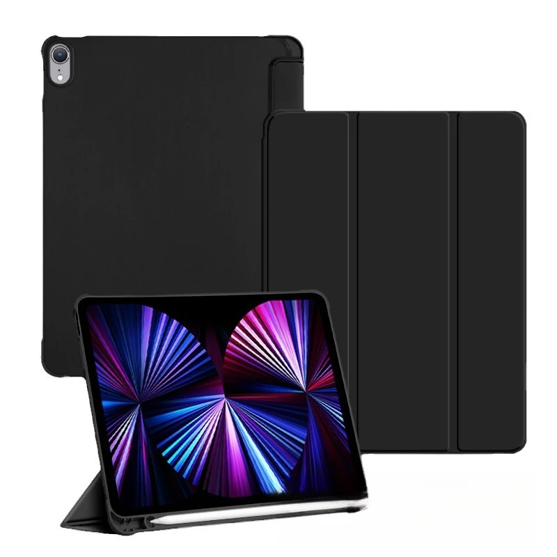 

For IPad Protective Case Pro 11inch With Pen Slot Tablet Case 7 8 9 Generation TPU Soft Shell Leather