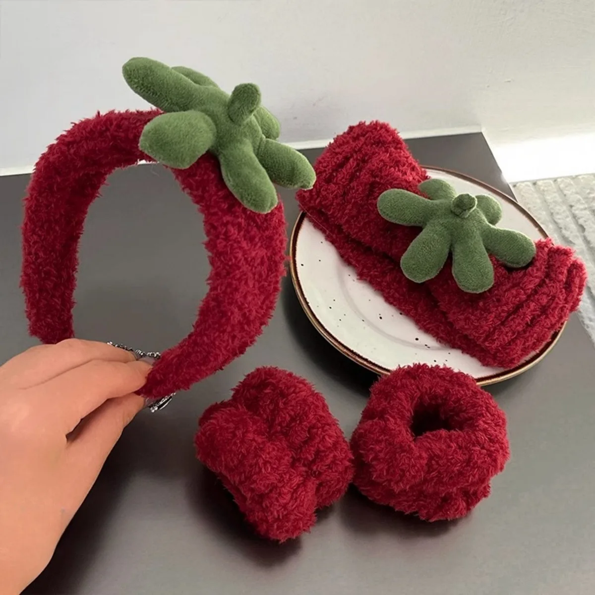 Strawberry Face Wash Hair Bands Hair Bands for Girls Basic Utility Makeup Applying Mask Headband Hair Ties