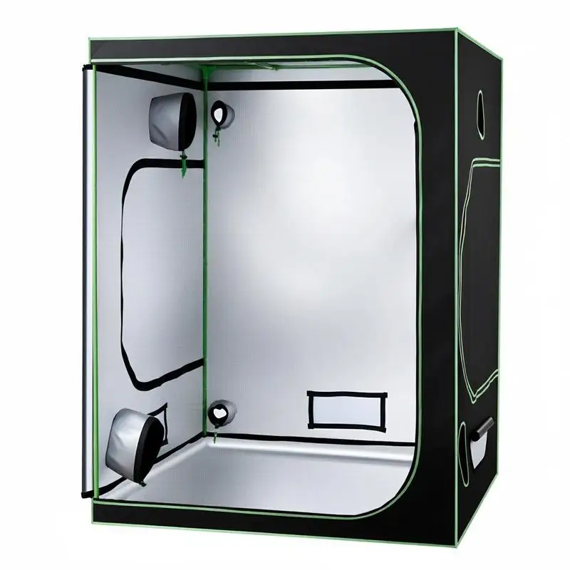 Serre de culture, 150x150x200 cm, tente de culture intérieure avec éclairage LED à spectre complet et système de ventilation, box de culture 600D en Mylar hautement réfléchissant, tentes de culture, serre pour fleurs et légumes