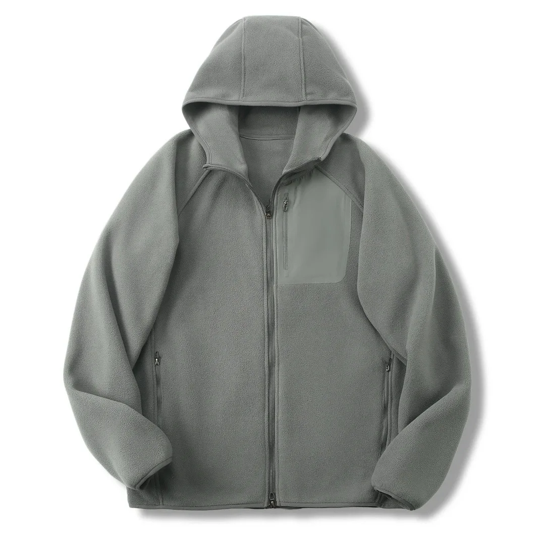 

Сверхлегкая мужская универсальная модная и повседневная двусторонняя флисовая куртка для рыбалки и пешего туризма, двухсторонняя флисовая куртка