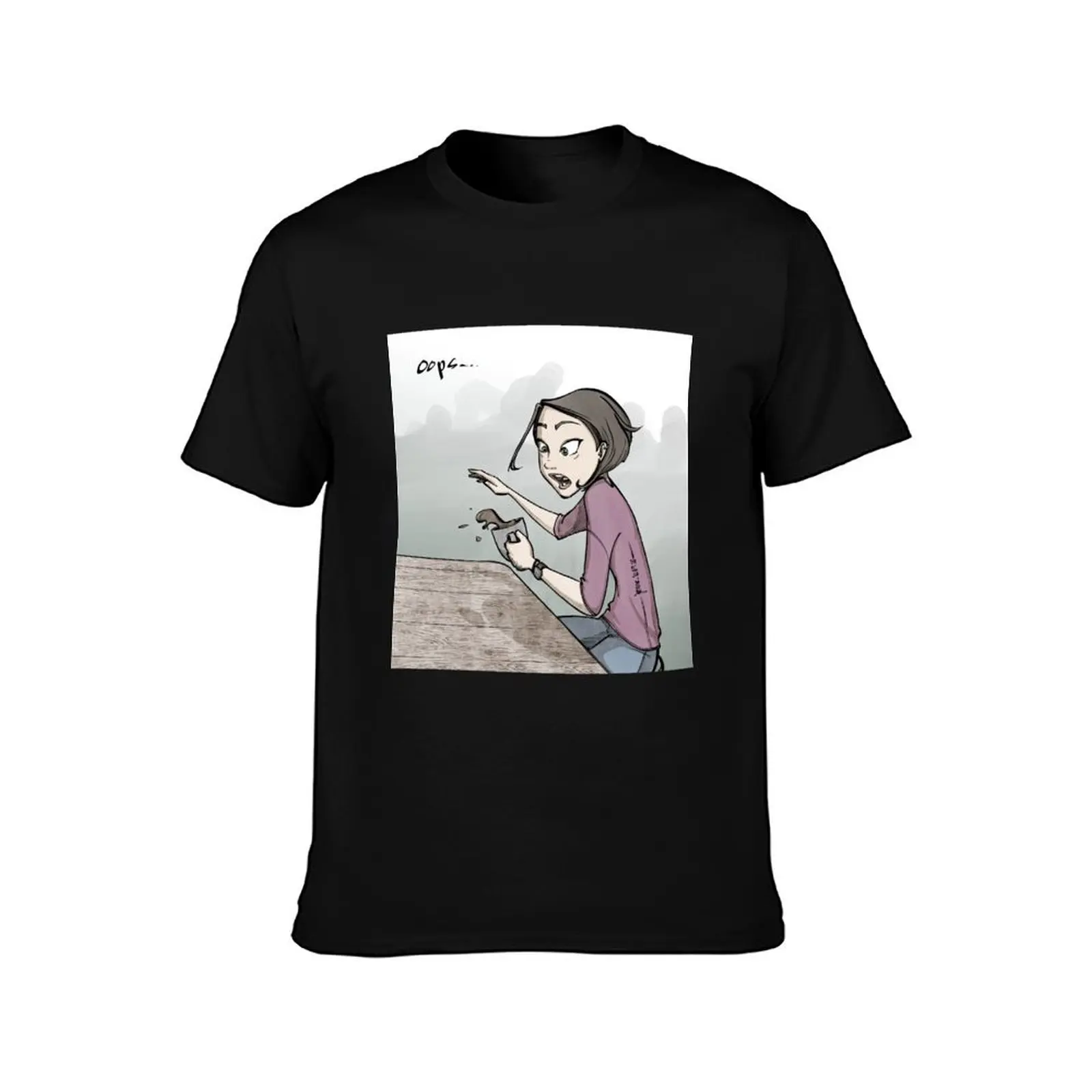 coffee spill T-Shirt quick-drying street wear anime tshirt vintage t shirts anime shirts men