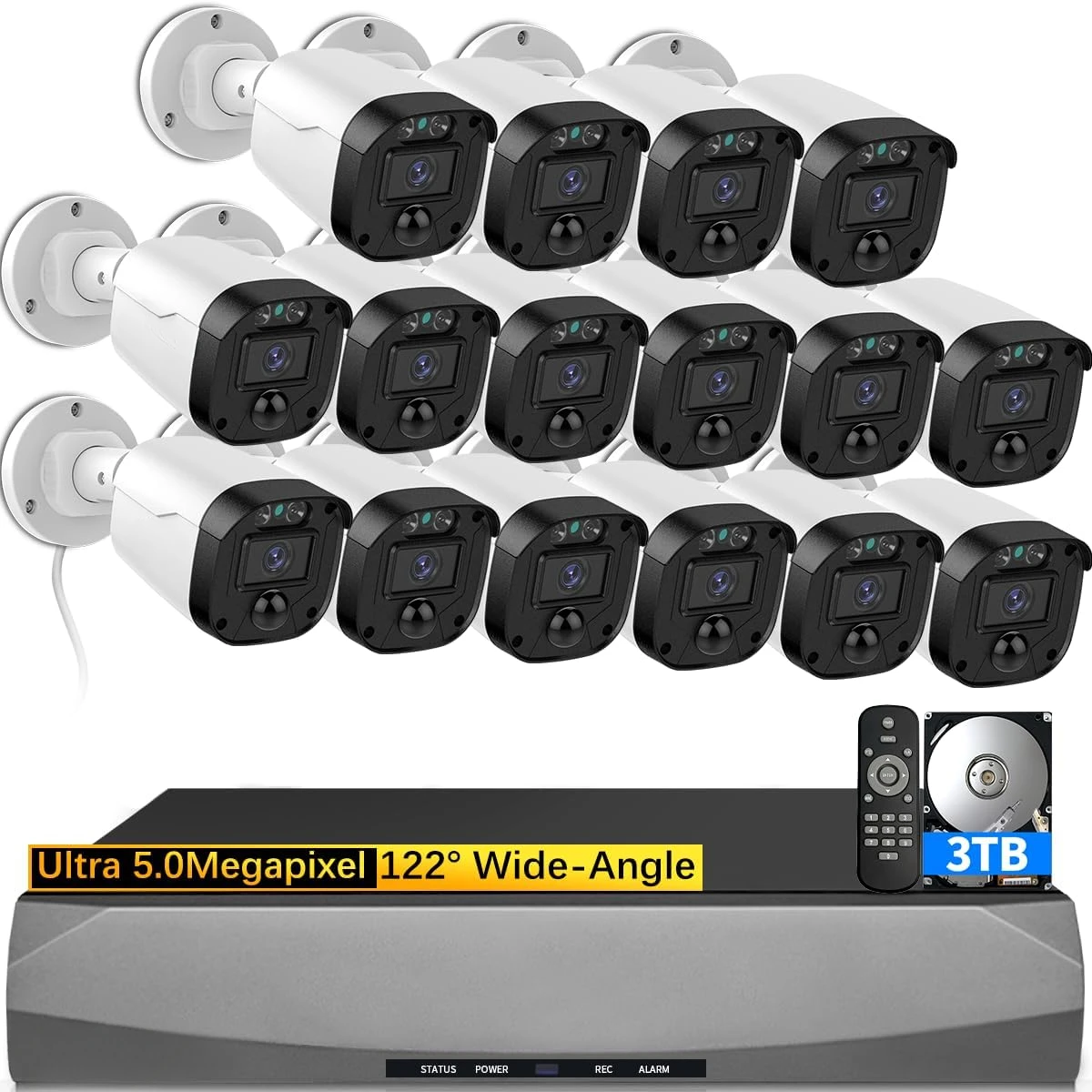 (Full HD 5MP Definition) Wired Security Camera System Outdoor Home Video Surveillance Cameras CCTV Camera Security System Outsid