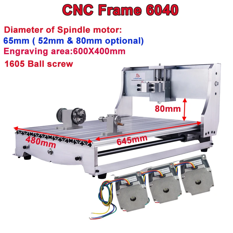 

CNC 6040Z Frame 4th Rotary Axis for PCB Engraving Drilling Milling Machine Lathe Wood Router Kits with Nema23 Stepper Motors