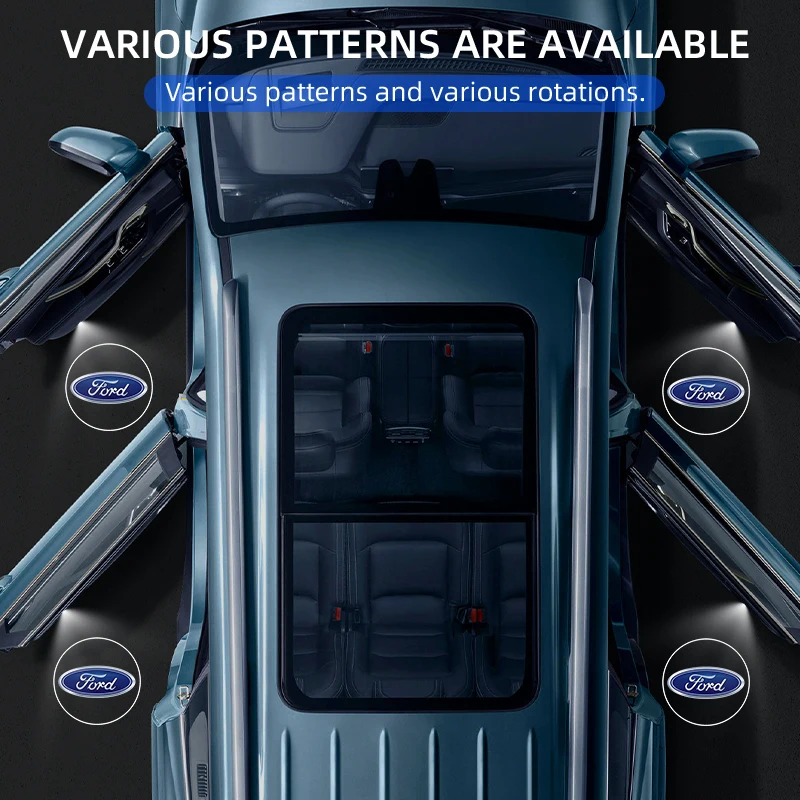 1/2 قطعة Led باب السيارة ترحيب جهاز عرض ليزر شعار ضوء الليل اللاسلكية لفورد فوكس فييستا EcoSport مرافقة الحارس فيوجن مونديو