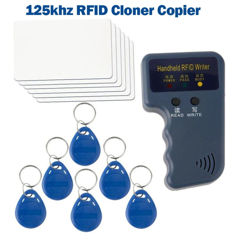 125Khz Cloner Copier Key Duplicator Writer With 6 Clonador Tags And 6 Clone Cards Free Handheld Style Household Lock Accessories