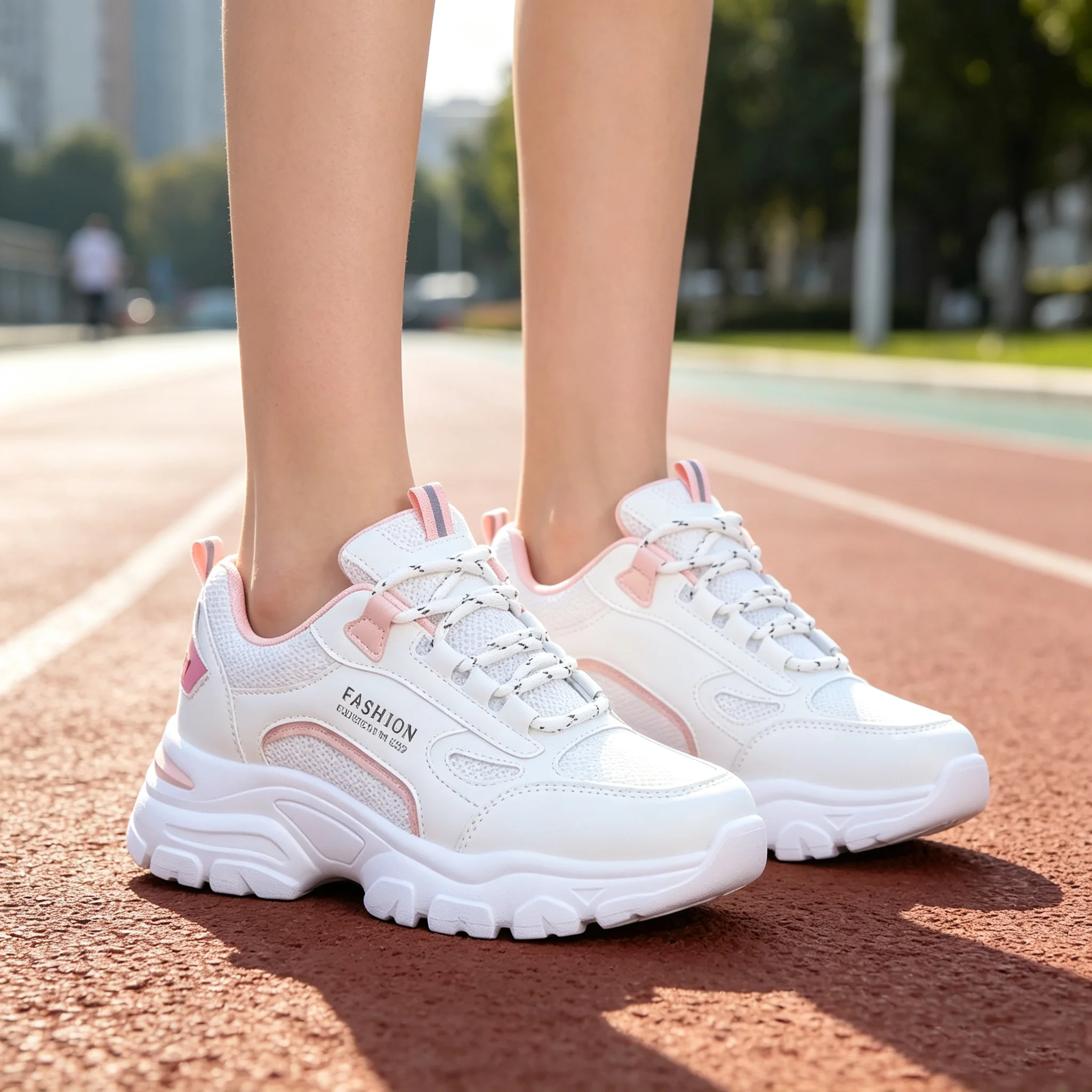 Women's sneakers breathable thick soles for anti-slip casual and fashionable easy to match suitable for running, outdoor sports