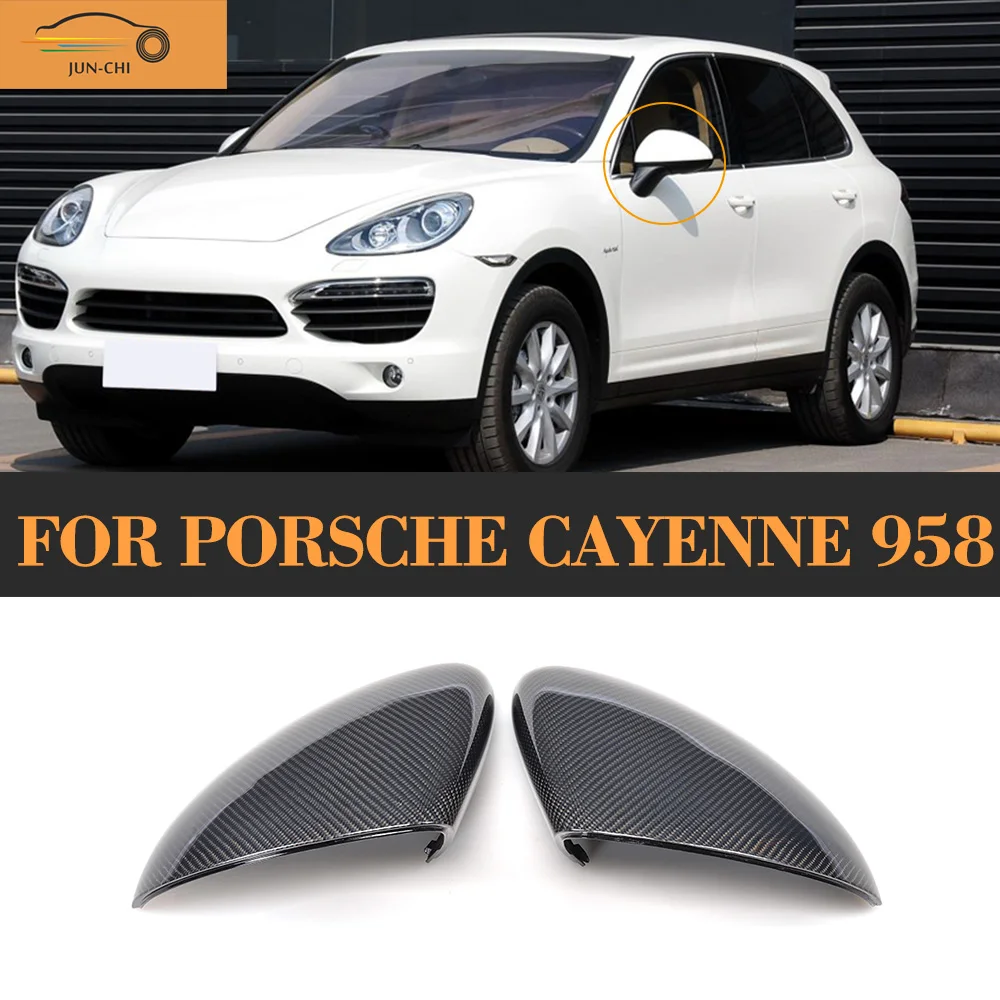 Carbon Fiber Car Side Mirror Covers For Porsche Cayenne 958 2011 2012 2013 2014 Rearview Mirror Covers Caps Shell Case Replace