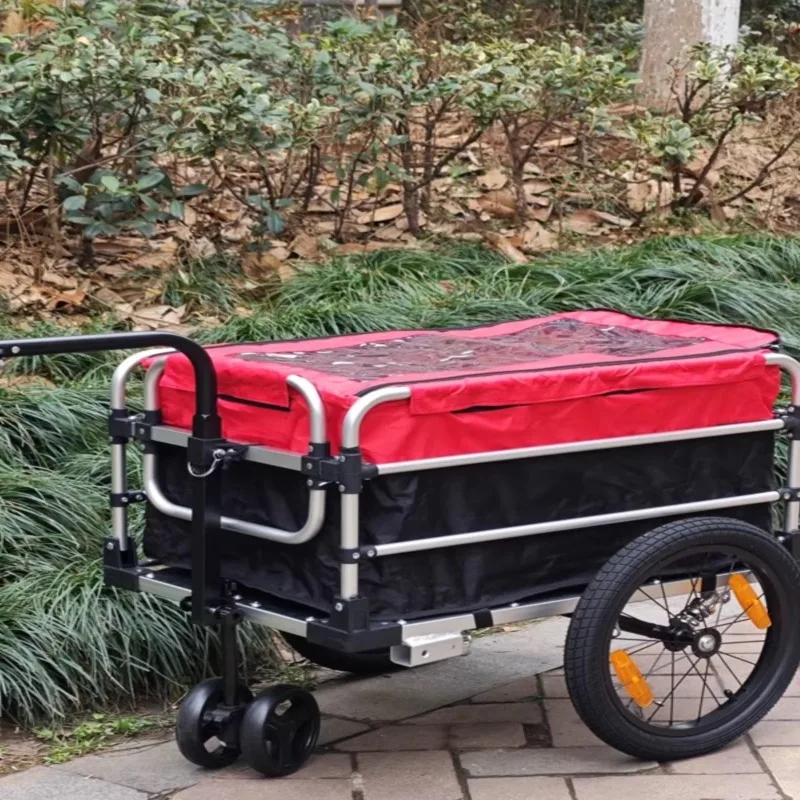 Shock-absorbing Bicycle Trailer Outdoor Camping Trailer  Aluminum Alloy Frame Oxford Cloth Cycling Equipment Bicycle Accessories