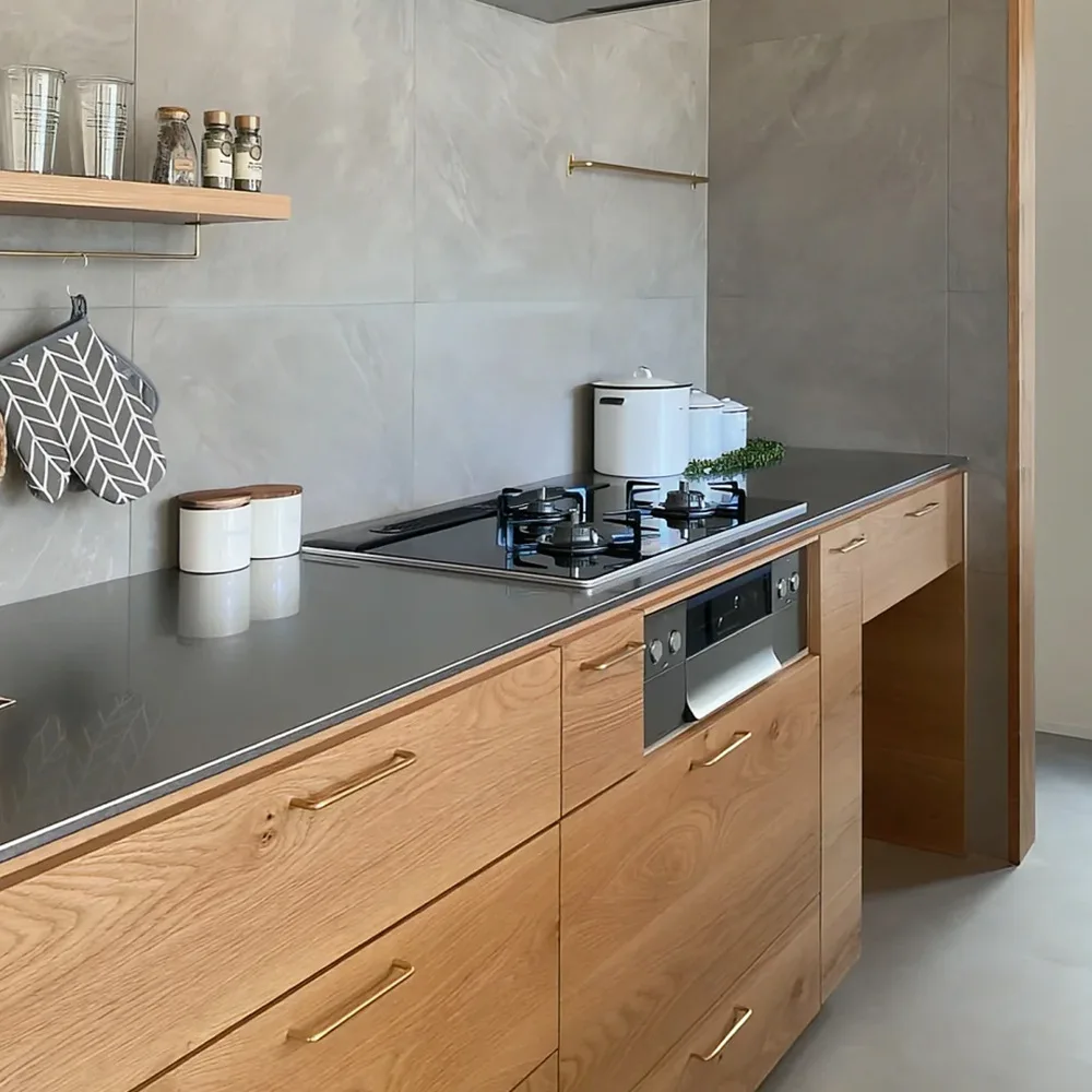 304 stainless steel scratch-resistant solid countertop cabinet desktop sink integrated molding processing island